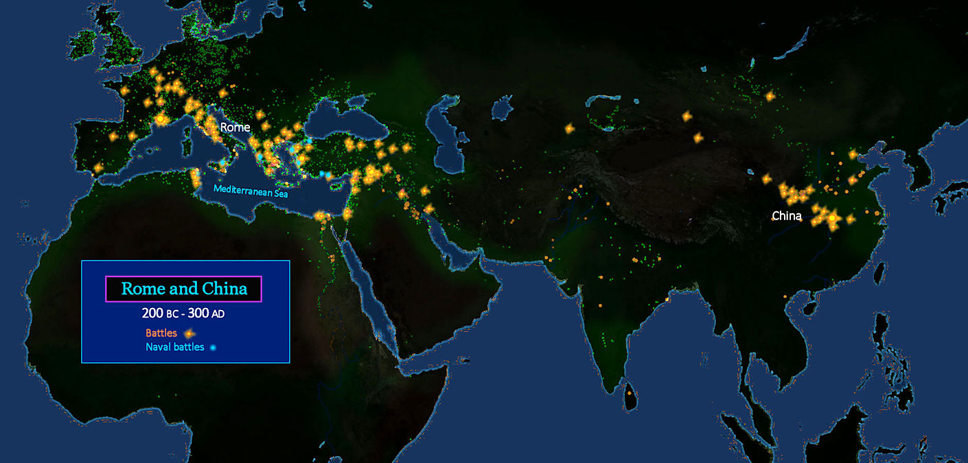 Roman, Han Dynasty wars, 300 AD map 